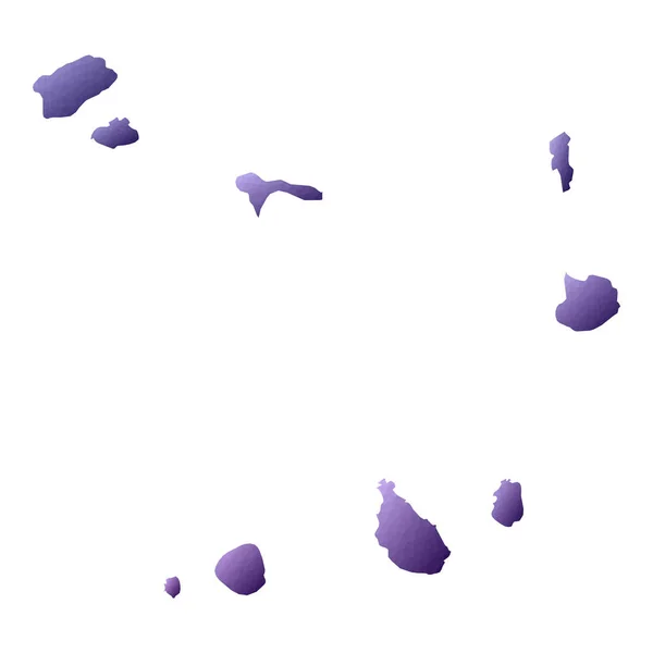 Cabo Verde Karte geometrischen Stil Land Umriss außergewöhnlichen violetten Vektor Illustration — Stockvektor