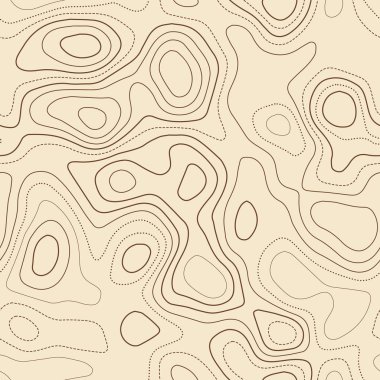 Topografik harita çizgileri Gerçek topografik harita Kusursuz tasarım düzgün döşeme izolinleri deseni