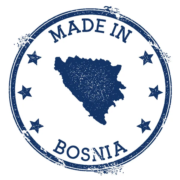 Марка Made in Bosnia с текстом Made in Bosnia и картой страны — стоковый вектор