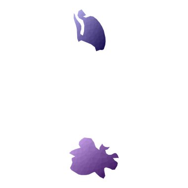 Antigua harita Geometrik tarzı ülke anahat Awesome mor vektör illüstrasyon