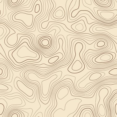 Topografik konturlar Gerçek topografik harita Dikişsiz tasarım uygun karoable izolines desen