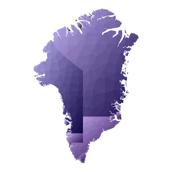 Mapa de Groenlandia Esquema de país de estilo geométrico Ilustración de vector violeta notable — Vector de stock