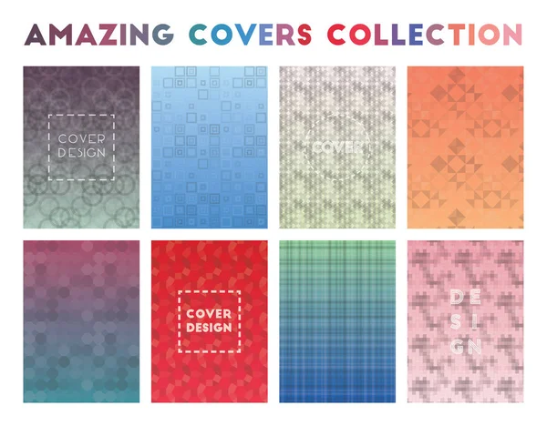 Amazing Covers Collection Podziwiaj geometryczne wzory Zachwycające tło Ilustracja wektora — Wektor stockowy