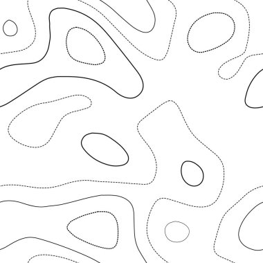 Soyut topoğrafya. Takdire şayan topoğrafya haritası. Siyah ve beyaz dikişsiz tasarım.