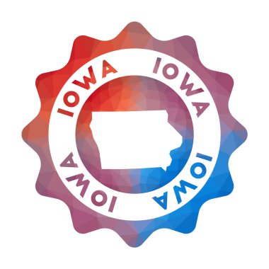 Iowa düşük poli logo Geometrik tarzı Multicolored ABD devletinin renkli gradyan seyahat logosu