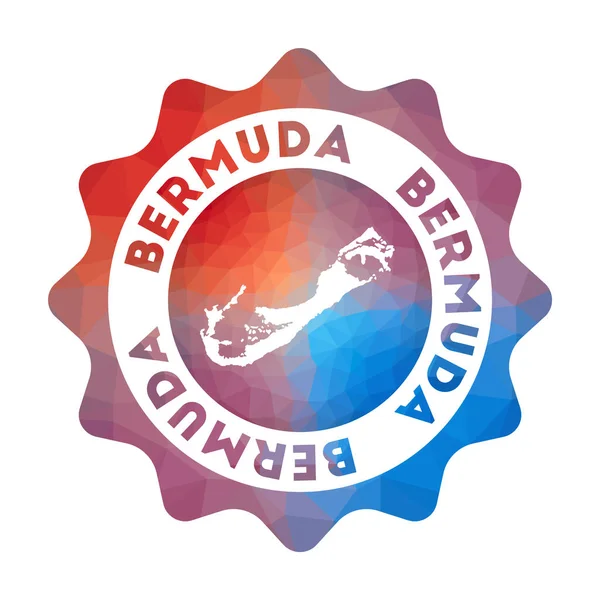 Logotipo polivinílico bajo de las Bermudas Logotipo de viaje degradado colorido de la isla en estilo geométrico Multicolor — Archivo Imágenes Vectoriales