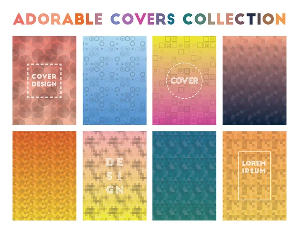 Adorable Covers Collection Alive geometryczne wzory Egzotyczne tło Ilustracja wektora — Wektor stockowy