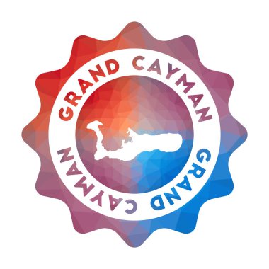 Grand Cayman düşük poli logo Geometrik tarzı adanın renkli gradyan seyahat logosu