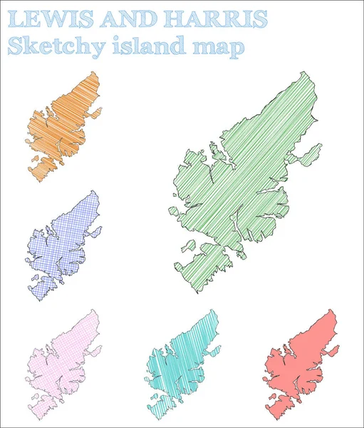 Lewis and Harris sketchy island Artistic hand drawn island Authentic childish style Lewis and