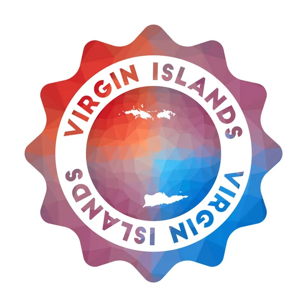 Logotipo de poli bajo de las Islas Vírgenes Logotipo de viaje de degradado colorido de la isla en estilo geométrico — Vector de stock