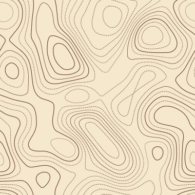 Kontur çizgileri Gerçek topografik harita Dikişli tasarım düzgün karoitiz izolines desen Vektör
