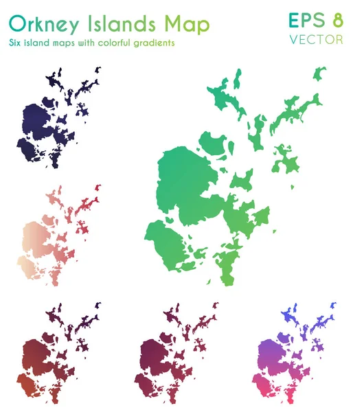 オークニー諸島地図美しいグラデーションで美しい島の地図オークニー諸島地図理想的なベクトル — ストックベクタ