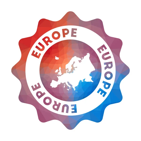 Evropa nízké Poly logo cestovatelské barevné gradienty kontinentu v geometrickém stylu — Stockový vektor