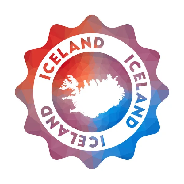 Logotipo polivinílico bajo de Islandia Logotipo de viaje degradado colorido del país en estilo geométrico Multicolor — Archivo Imágenes Vectoriales