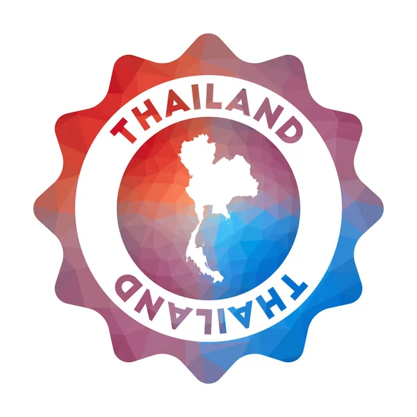 Thailand laag poly logo kleurrijke gradiënt reizen logo van het land in geometrische stijl — Stockvector