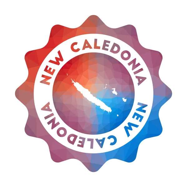 Nya Kaledonien Low Poly logo färgglada lutning Travel logotyp av landet i geometrisk stil — Stock vektor