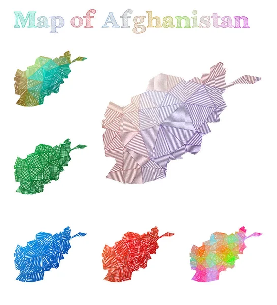 Mapa dibujado a mano de Afganistán Colorida forma de país Sketchy Afganistán mapas colección Vector — Vector de stock