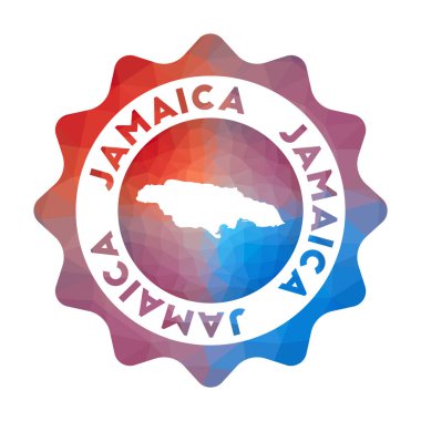 Jamaika düşük poli logo Geometrik tarzı Ülkenin renkli gradyan seyahat logosu Multicolored