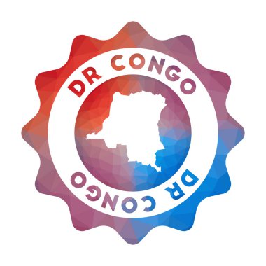 Dr Kongo düşük poli logo Geometrik tarzında ülkenin renkli gradyan seyahat logosu