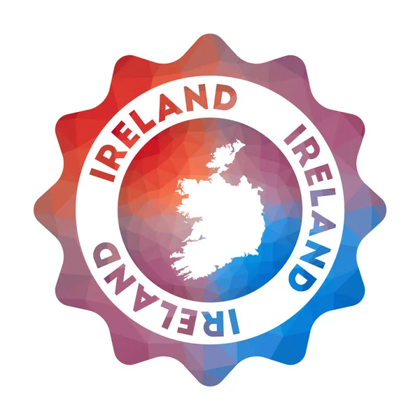 Logotipo polivinílico bajo de Irlanda Logotipo de viaje degradado colorido del país en estilo geométrico Multicolor — Vector de stock