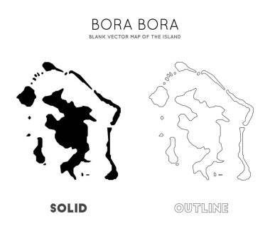 Bora Bora harita Bilgi grafiği vektör için Bora Bora Ada Sınırları Boş vektör haritası