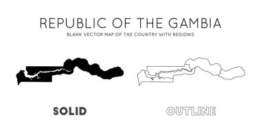 Gambiya haritası Bilgi görseliniz için Gambiya bölgesi sınırları olan ülkenin Boş vektör haritası