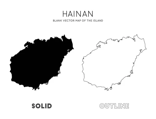 Mapa de Hainan Mapa vectorial en blanco de las fronteras insulares de Hainan para su vector de infografía — Vector de stock