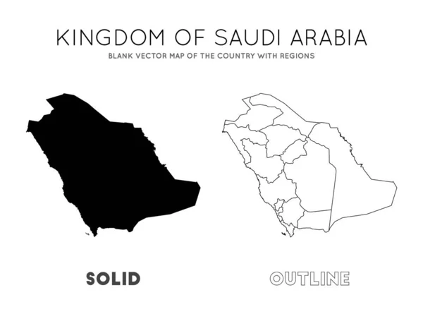 Saudi arabien karte leere vektorkarte des landes mit regionen grenzen saudi arabien für ihre — Stockvektor