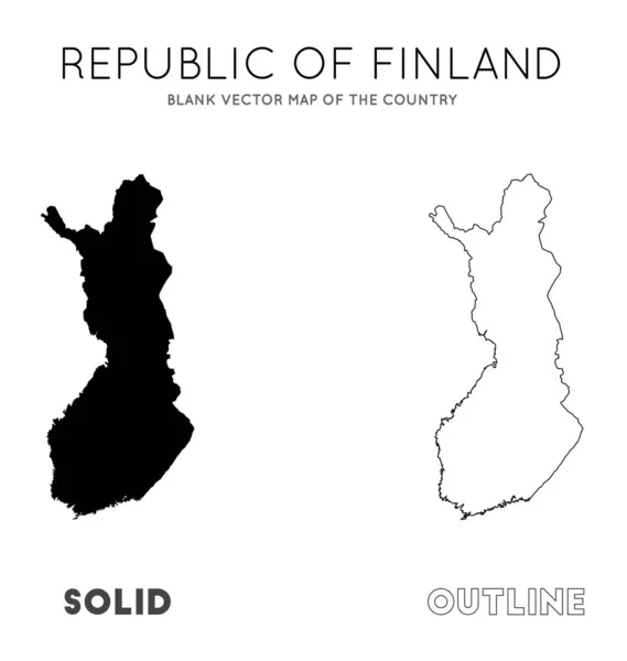 芬兰地图 空白矢量地图 的芬兰国家边界 为您的信息图矢量 — 图库矢量图片
