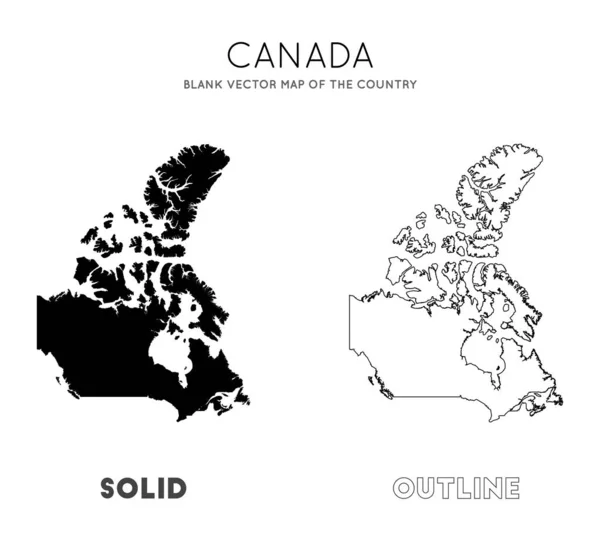 Canada mappa Blank vector map of the Country Borders of Canada per la tua infografica Vector — Vettoriale Stock