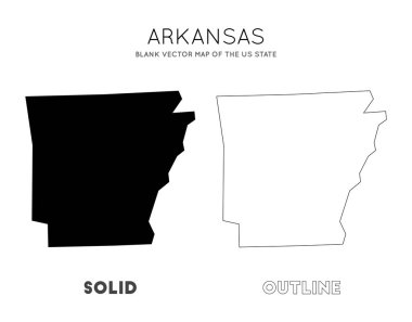 Arkansas harita Infographic Vector için Arkansas ABD Eyalet Sınırları Boş vektör haritası