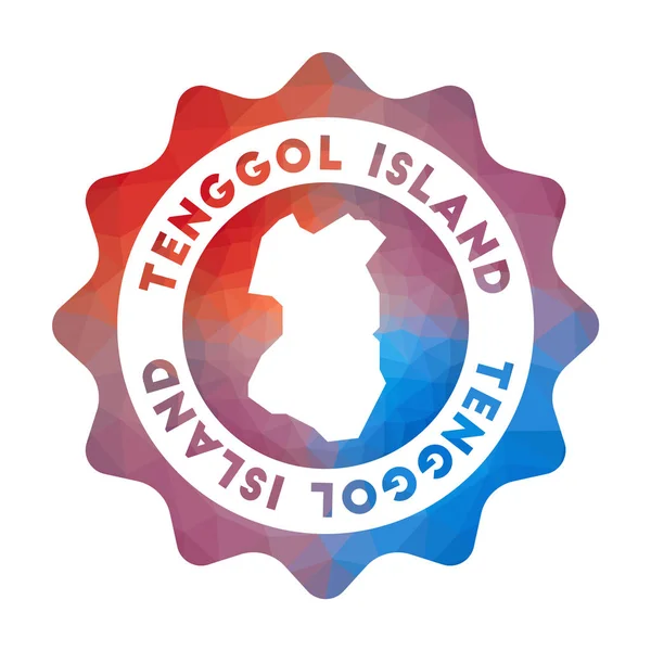 Logotipo de poli bajo de la isla de Tenggol Logotipo de viaje de degradado colorido de la isla en estilo geométrico — Vector de stock