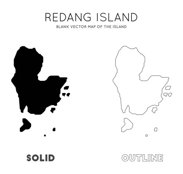 Νήσος Ρέντανγκ: Χάρτης ο κενός διανυσματικό Χάρτης των νησιωτικών συνόρων του νησιού Redang για το πληροφοριακό γραφικό σας — Διανυσματικό Αρχείο