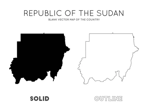 Soedan kaart leeg vectorkaart van het landgrenzen van Soedan voor uw infographic vector — Stockvector