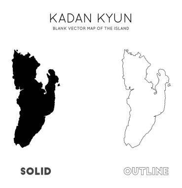 Kadan Kyun harita Kadan Kyun Ada Sınırları Boş vektör haritası infografik Vektör için