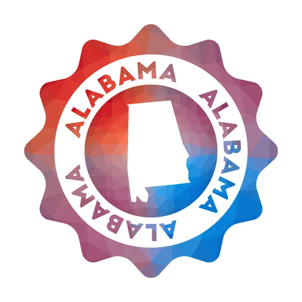 Logotipo de poli bajo de Alabama Logotipo de viaje degradado colorido del estado de los Estados Unidos en estilo geométrico — Vector de stock