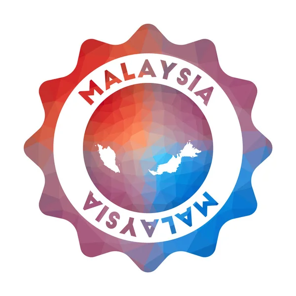 Malasia bajo logo de poli Colorido logo de viaje degradado del país en estilo geométrico — Vector de stock