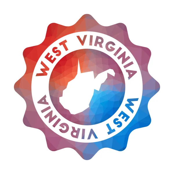 West Virginia laag poly logo kleurrijke gradiënt reizen logo van de Amerikaanse staat in geometrische stijl — Stockvector