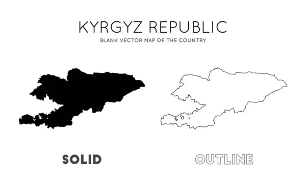 Kyrgyzstán mapa prázdná Vektorová mapa Country hranice Kyrgyzstánu pro váš infografický vektor — Stockový vektor