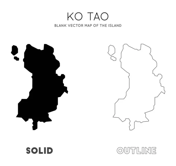 Mapa de Ko Tao Mapa vectorial en blanco de las fronteras insulares de Ko Tao para su vector de infografía — Vector de stock