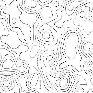 Arazi topografyası Gerçek topografya haritası Siyah beyaz dikişsiz tasarım göz kamaştırıcı karo