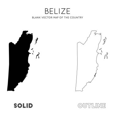 Belize haritası Belize Ülke Sınırları boş vektör haritası bilgi grafiği vektör için