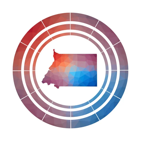 Äquatorialguinea-Abzeichen helles Gradienten-Logo des Landes im niedrigen Poly-Stil mehrfarbig äquatorialen — Stockvektor