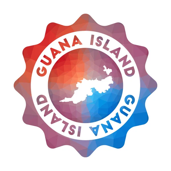 Logotipo de poli bajo de la isla de Guana Logotipo de viaje degradado colorido de la isla en estilo geométrico — Vector de stock