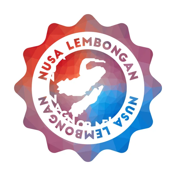 Низкий логотип Nusa Lembongan разноцветный градиентный логотип путешествия по острову в геометрическом стиле — стоковый вектор