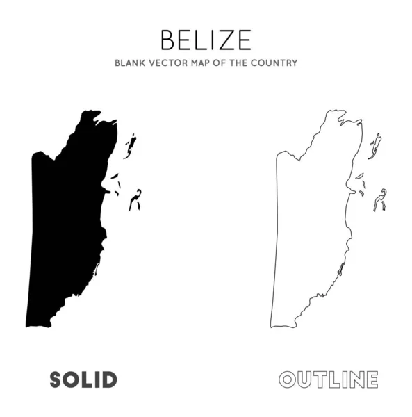 Carte du Belize Carte vectorielle vierge des frontières du Belize pour votre infographie vectorielle — Image vectorielle