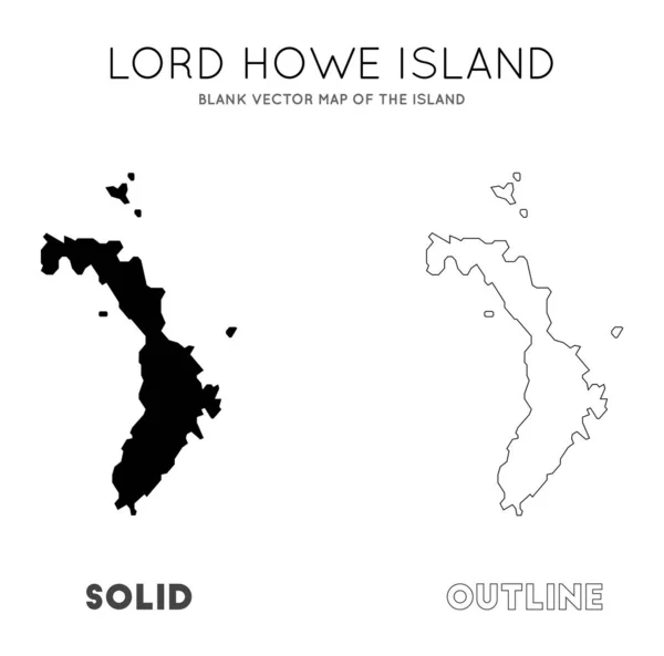 Lord Howe Island mappa Mappa vettoriale vuota dei confini dell'isola di Lord Howe Island per il tuo — Vettoriale Stock