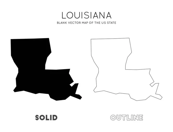 Mapa de Louisiana Mapa vectorial en blanco de las Fronteras Estatales de Louisiana para su Vector de infografía — Vector de stock