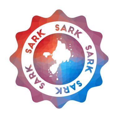 Sark düşük poli logo Geometrik tarzı Adanın renkli gradyan seyahat logosu Multicolored