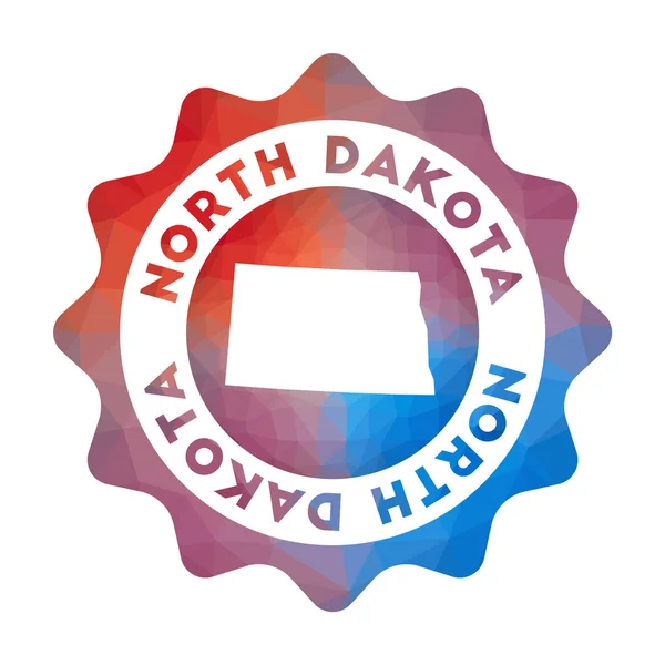 Kuzey Dakota düşük poli logo Geometrik tarzı ABD devletinin renkli gradyan seyahat logosu — Stok Vektör